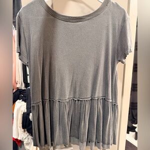 Truly Madly Deeply Charcoal Short Sleeve Top